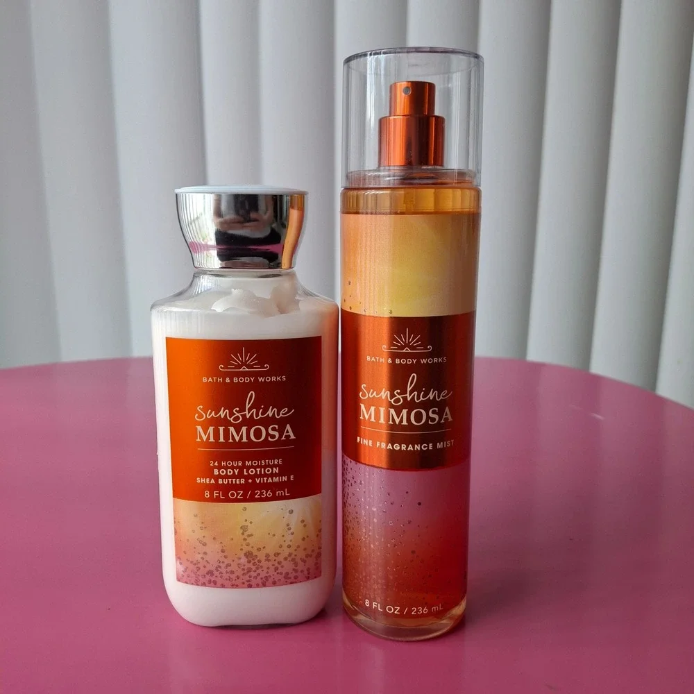 Bath & Body Works SUNSHINE MIMOSA Lotion & Fragrance Mist Set of 2